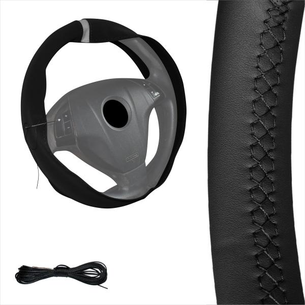 XLBG4 Xkeribom Leder Lenkradbezug zum Schnüren 37-38cm 12 Uhr Markierung mit Farbauswahl + STAFFELPREISE